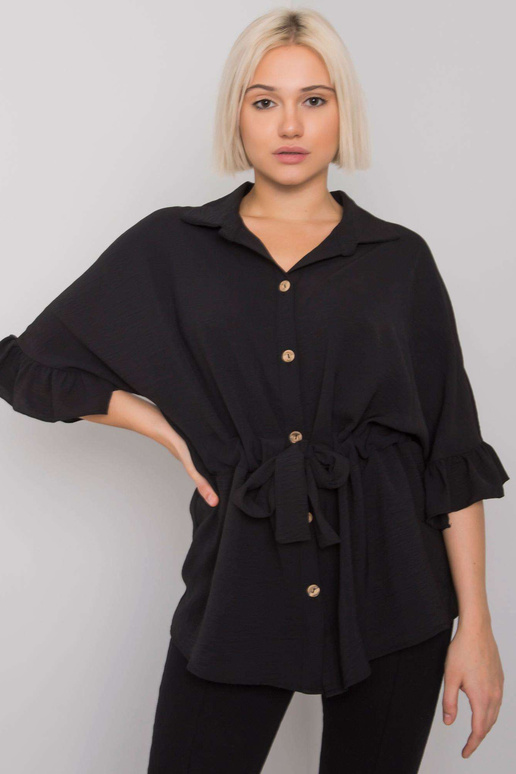 Melna blūze ar iesiešanu Marcia RUE... Melna blūze ar iesiešanu Marcia RUE...