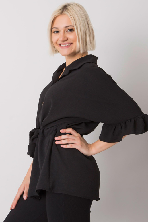 Melna blūze ar iesiešanu Marcia RUE... Melna blūze ar iesiešanu Marcia RUE...