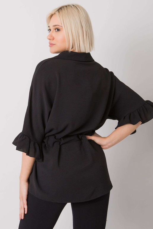 Melna blūze ar iesiešanu Marcia RUE... Melna blūze ar iesiešanu Marcia RUE...
