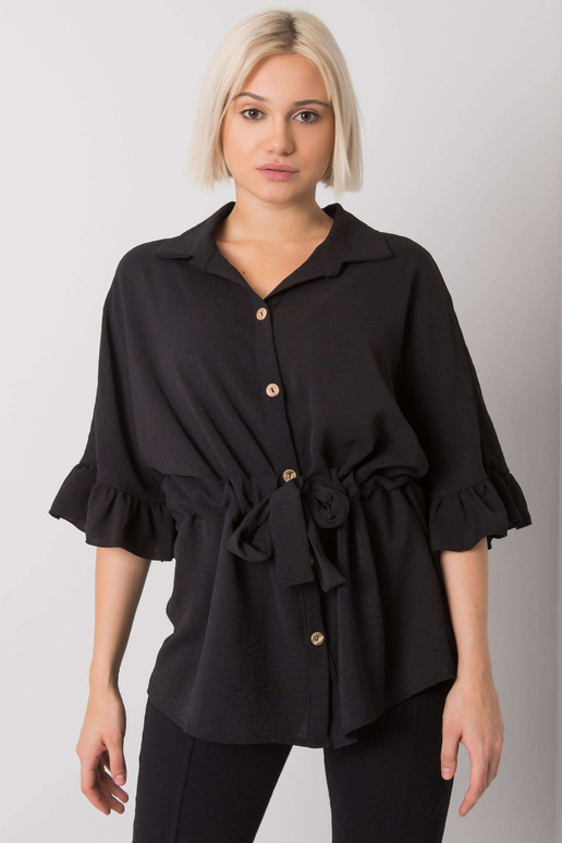 Melna blūze ar iesiešanu Marcia RUE... Melna blūze ar iesiešanu Marcia RUE...