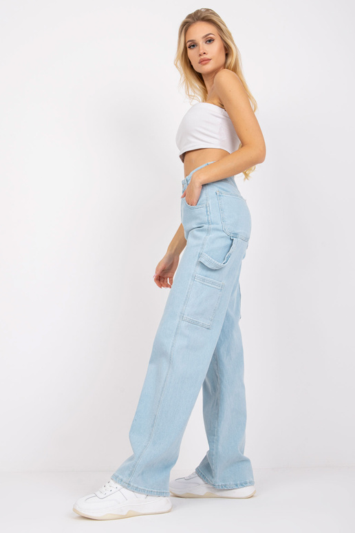 Gaiši zili džinsi sievietēm ar augstu...