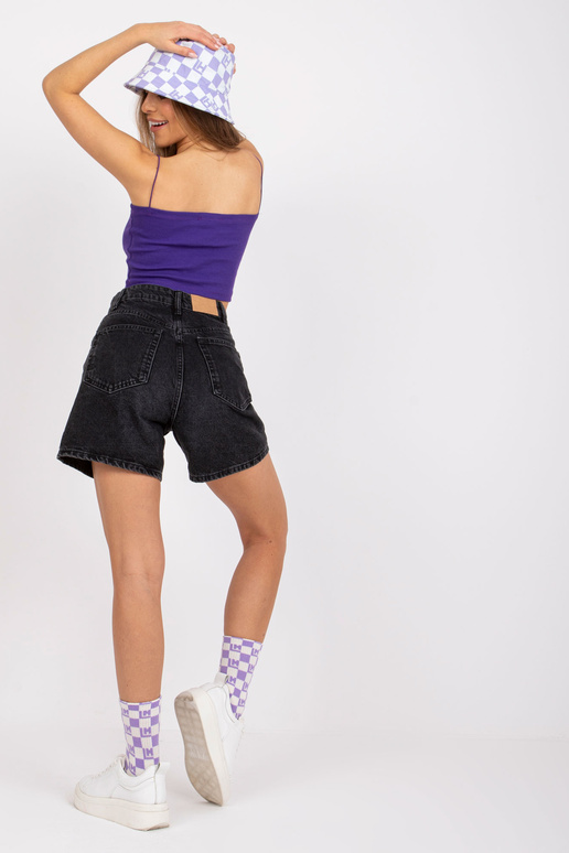 Tumši violets svītrains tops ar...