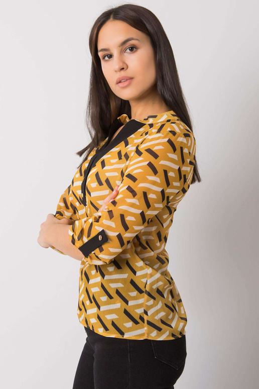 Melna un dzeltena blūze sievietēm ar...