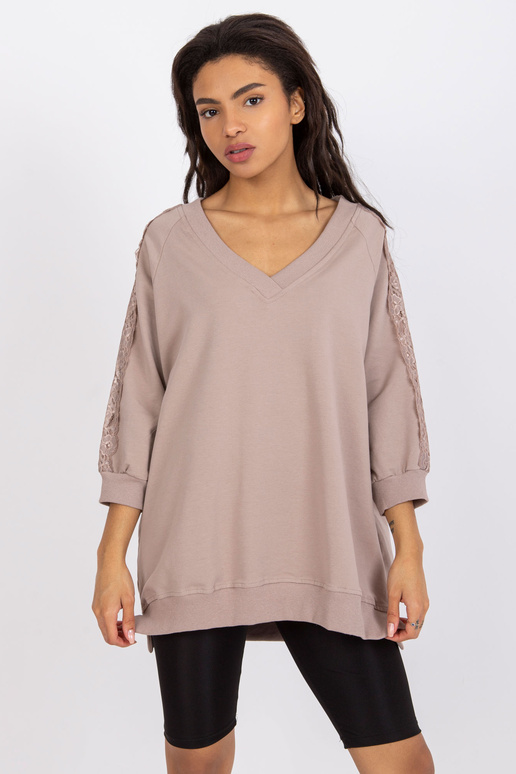 Tumši bēša ikdienas blūze Leja RUE PARIS Tumši bēša ikdienas blūze Leja RUE PARIS