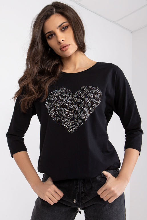 Melna kokvilnas blūze ar Bindy...