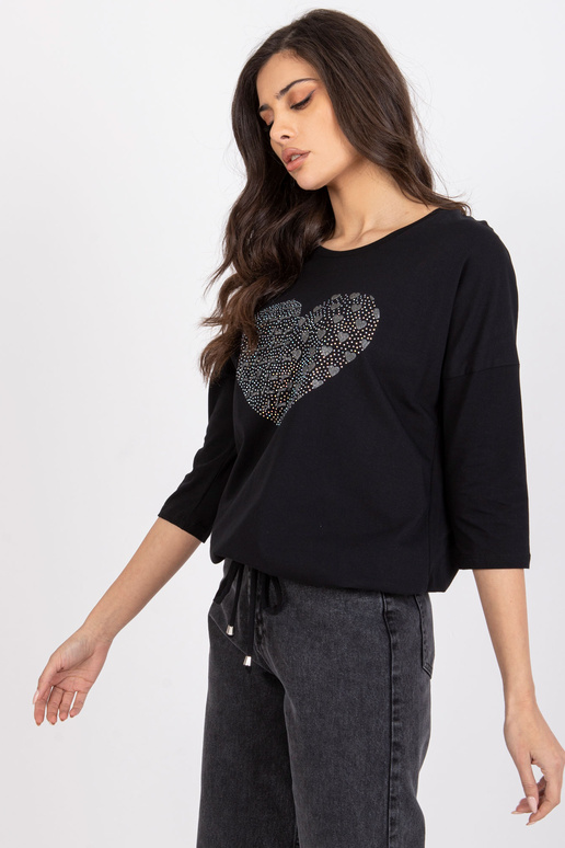 Melna kokvilnas blūze ar Bindy...