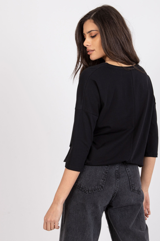 Melna kokvilnas blūze ar Bindy...