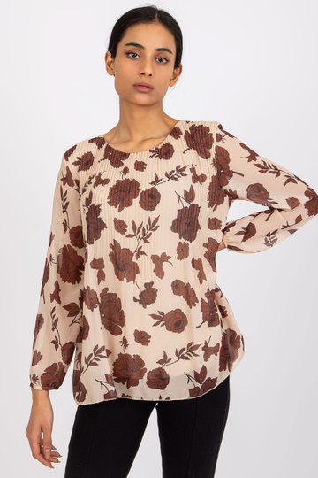 Bēša un brūna blūze ar...