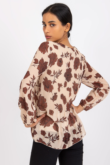 Bēša un brūna blūze ar... 2