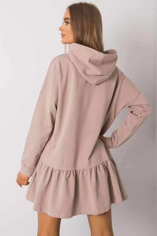 Tumši bēša džemperu kleita ar kapuci...