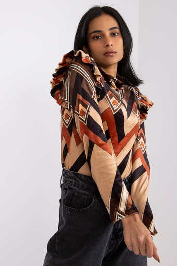 Brūni bēša velūra blūze ar...