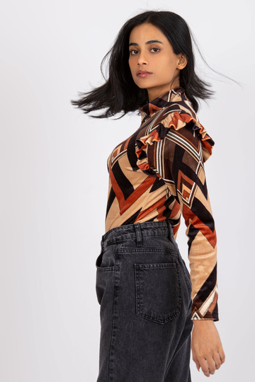 Brūni bēša velūra blūze ar... 2