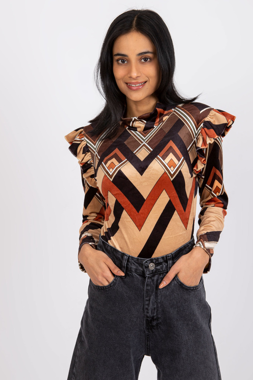 Brūni bēša velūra blūze ar Annabel...