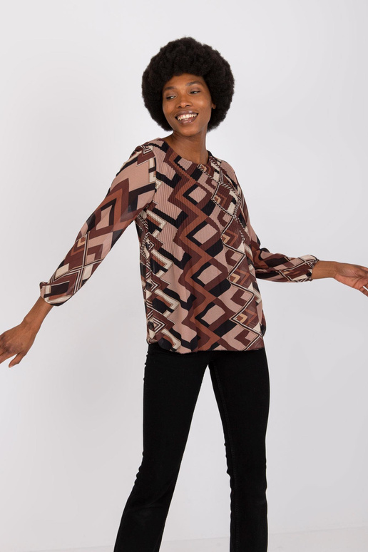 Brūna un bēša blūze ar Virdžīnijas...