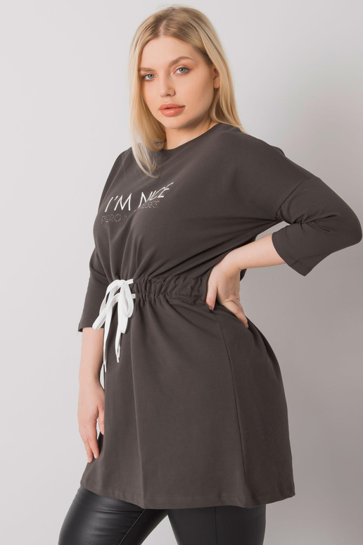 Tumša haki krāsas plus izmēra tunika...