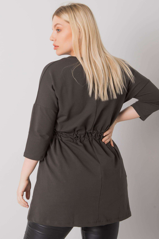 Tumša haki krāsas plus izmēra tunika...