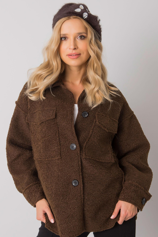 Brūna sieviešu berete ar aplikāciju