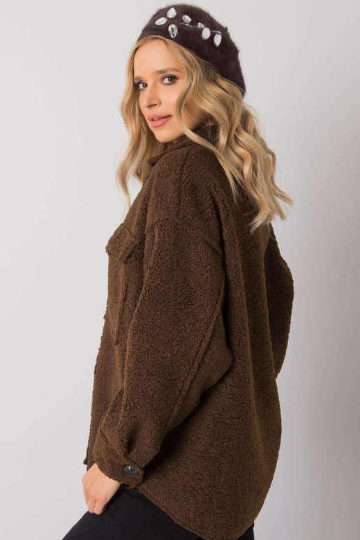 Brūna sieviešu berete ar aplikāciju