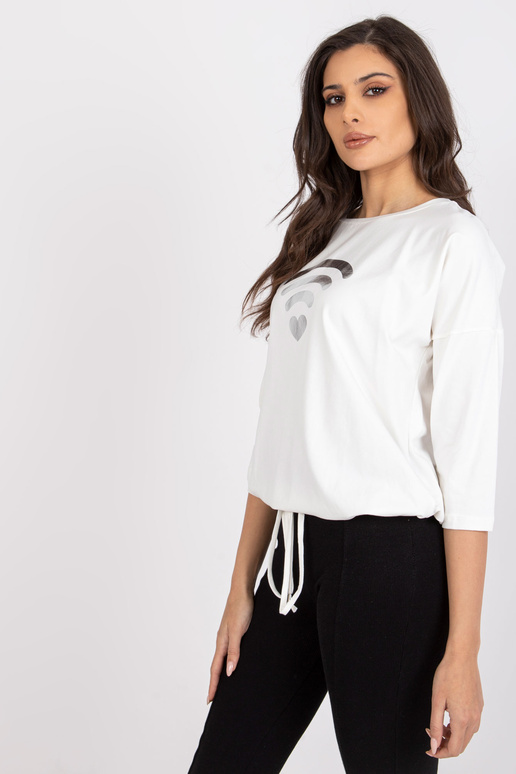 Ecru sieviešu blūze ar apdruku...