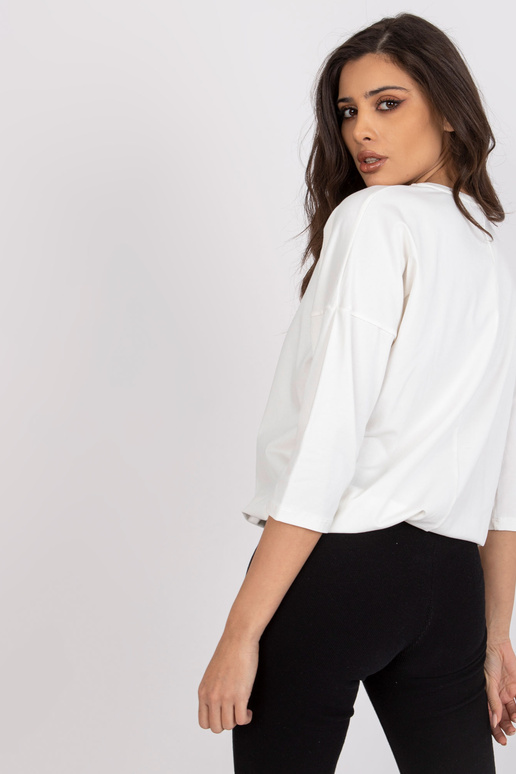 Ecru sieviešu blūze ar apdruku...