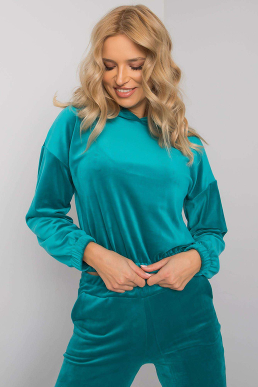 Tirkīza divdaļīgs komplekts ar velūru...