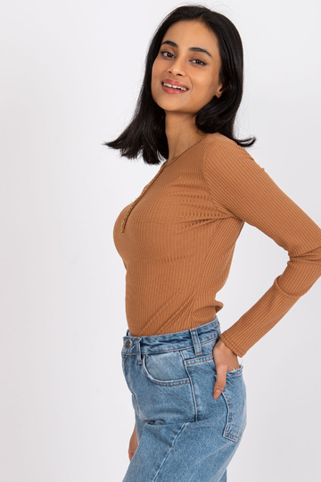 Gaiši brūna blūze ar...