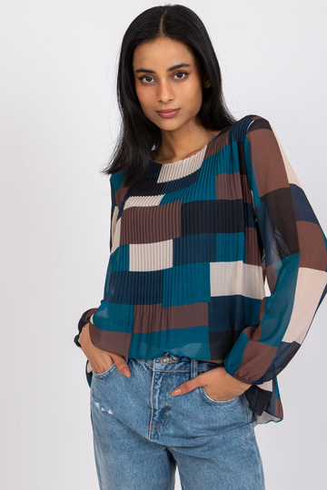 Jūras brūna raksta blūze...