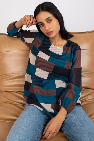 Jūras brūna raksta blūze... 2