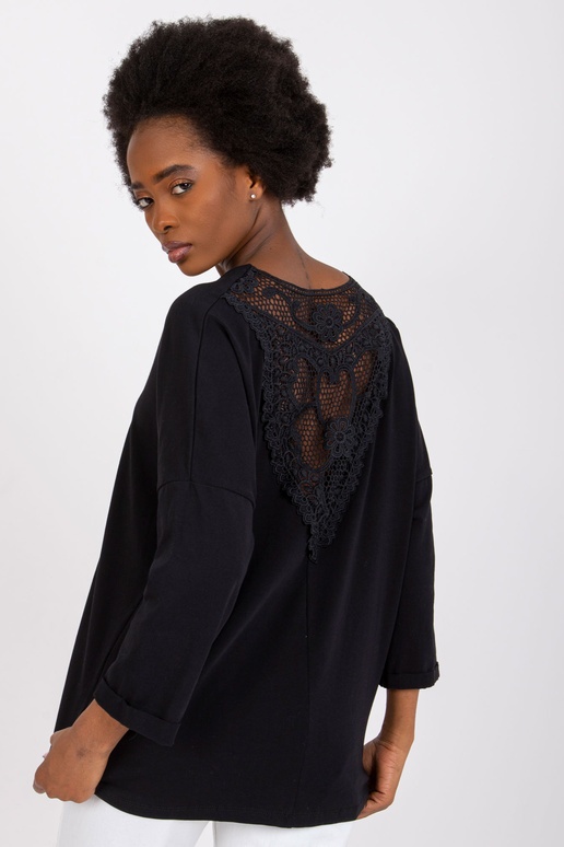 Melna kokvilnas blūze sievietēm... Melna kokvilnas blūze sievietēm...