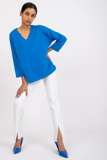 Tumši zila kokvilnas blūze...