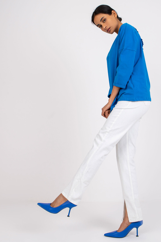 Tumši zila kokvilnas blūze ar...