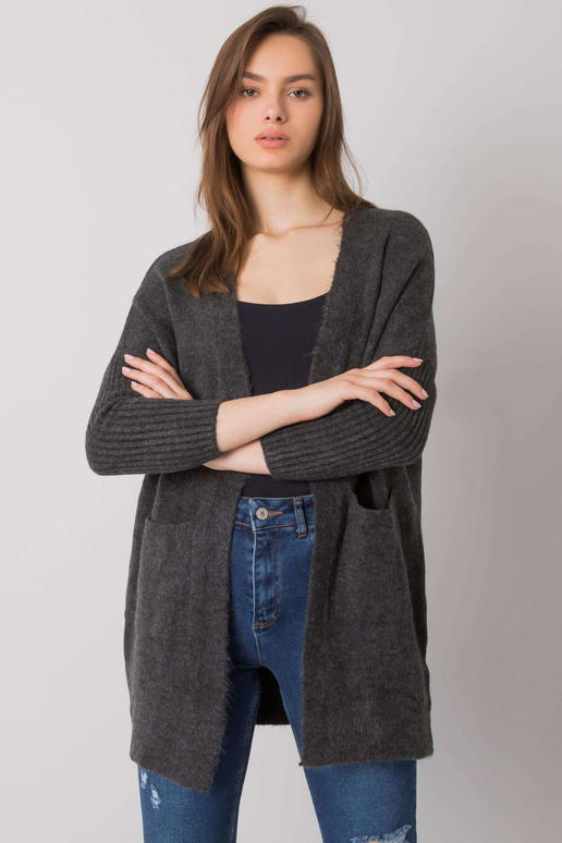 Tumši pelēks džemperis ar kabatām...