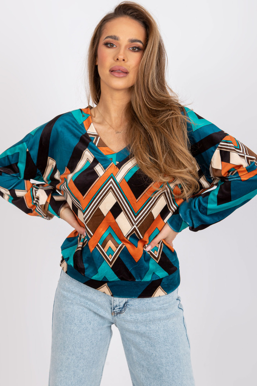 Jūras oranža blūze ar Emmas rakstiem