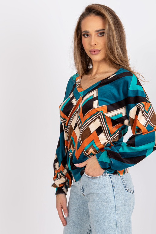 Jūras oranža blūze ar Emmas rakstiem