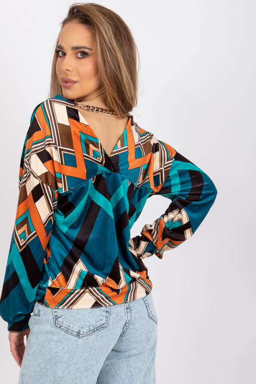 Jūras oranža blūze ar Emmas rakstiem