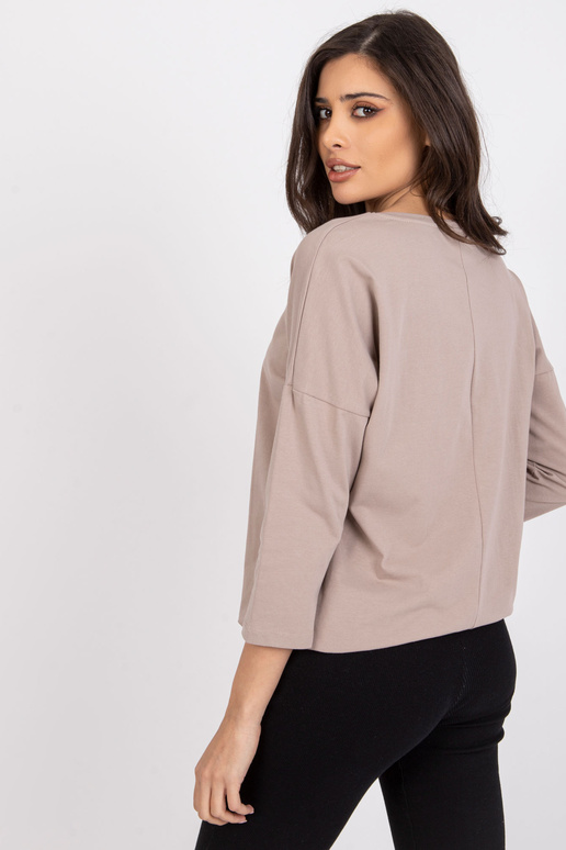 Tumši bēša sieviešu blūze ar apdruku...