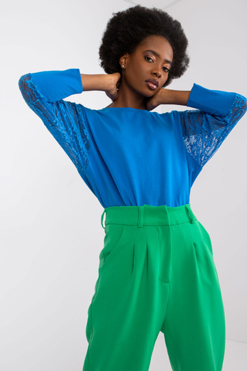 Tumši zila blūze ar mežģīņu... 2