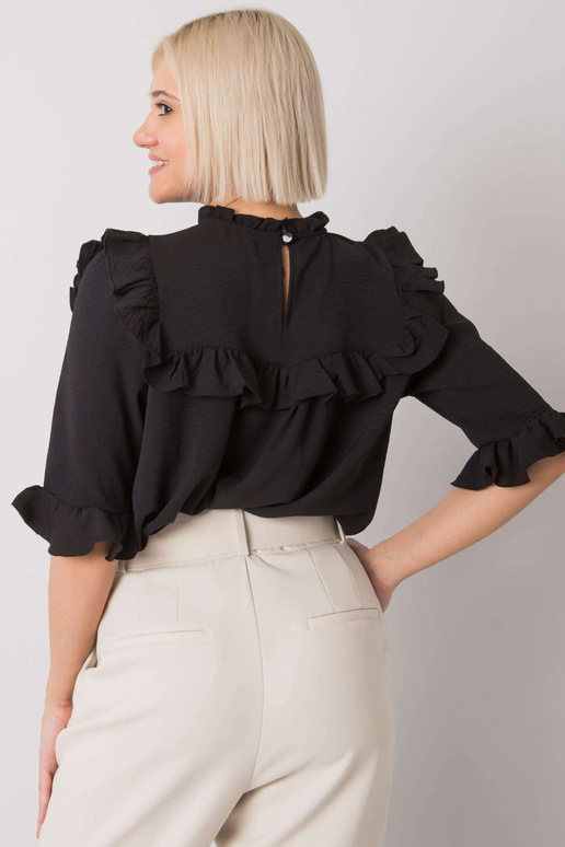 Melna blūze ar volāniem Limassol RUE... Melna blūze ar volāniem Limassol RUE...