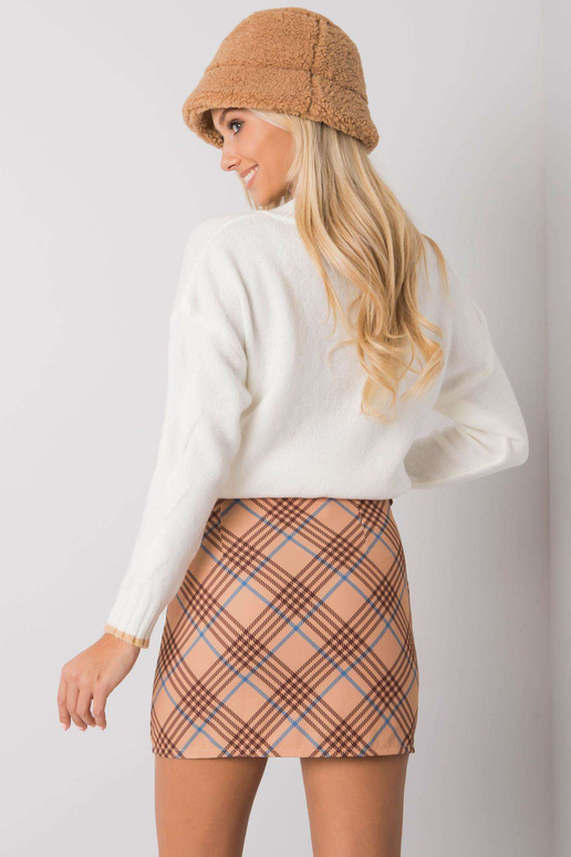 Tumši bēša rūtaini mini svārki Limeira