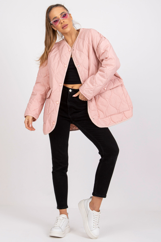 Netīri rozā stepēta jaka bez kapuces...