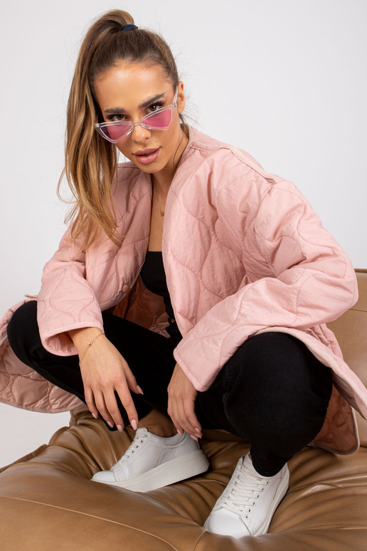 Netīri rozā stepēta jaka bez kapuces...