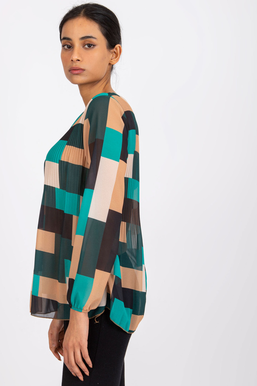 Zaļi bēša raksta blūze Gabriella