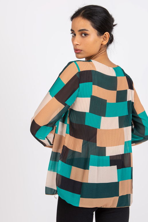 Zaļi bēša raksta blūze Gabriella