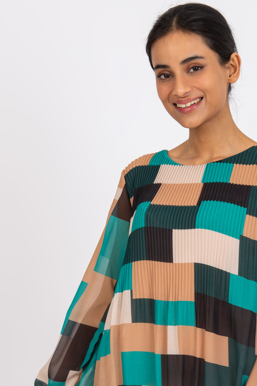 Zaļi bēša raksta blūze Gabriella