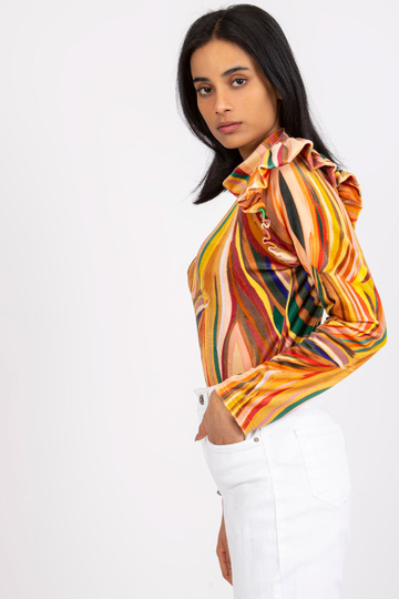 Dzeltena velūra blūze ar...