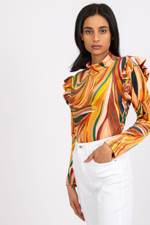 Dzeltena velūra blūze ar volāniem Lina Dzeltena velūra blūze ar volāniem Lina