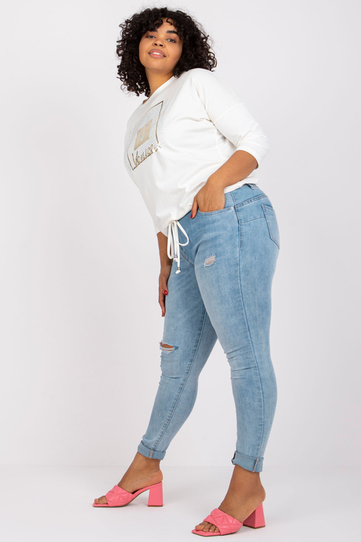 Ecru blūze liela izmēra ar apdruku...