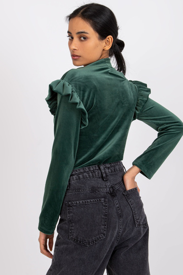 Zaļa velūra blūze ar...