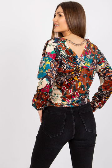 Brūna blūze ar Nicola rakstiem 2