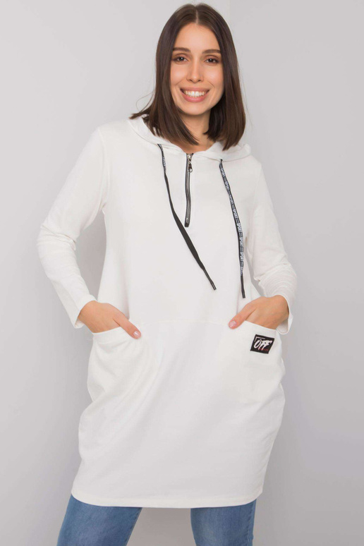 Ecru kokvilnas tunika plus izmērs ar...